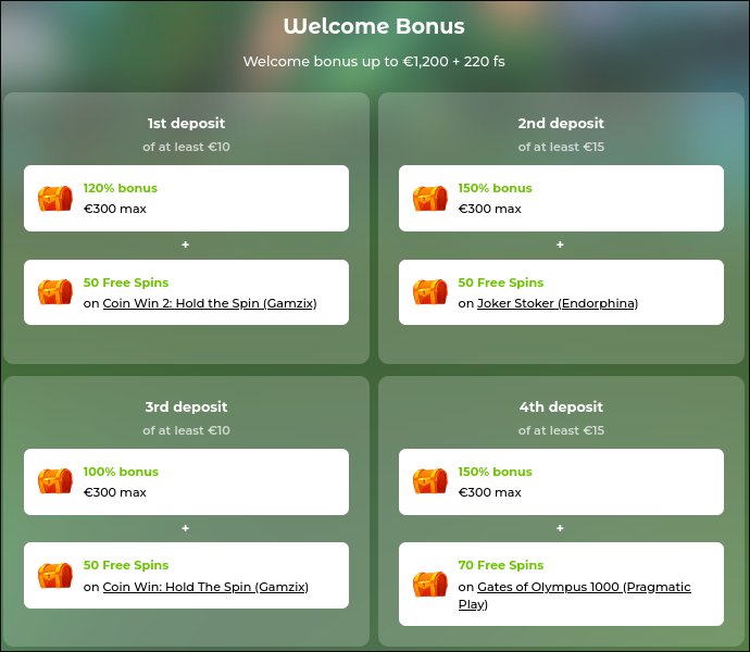 Verde Casino Willkommensbonus Paket